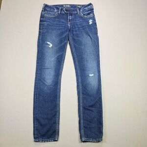 Silver‎ Jeans Co Tuesday Low Skinny Jeans Distressed Blue Wash W29 L31